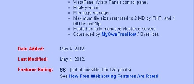 How Free Webhosting Features Are Rated
